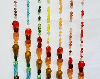 Hanging Beads Suncatcher, Beaded Sun Catcher, Black Willow Branch, Custom Made, Rainbow Colors, Outdoor, Patio Prism, Garden, Wall Hanging,