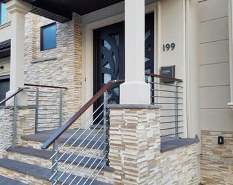 Modern Square Stairs Balcony Hand Rail Staircase Railing Kit - Aluminium