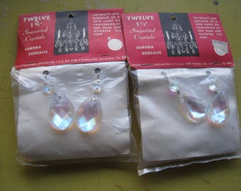 Lot of (12) AB Crystal chandelier prisms