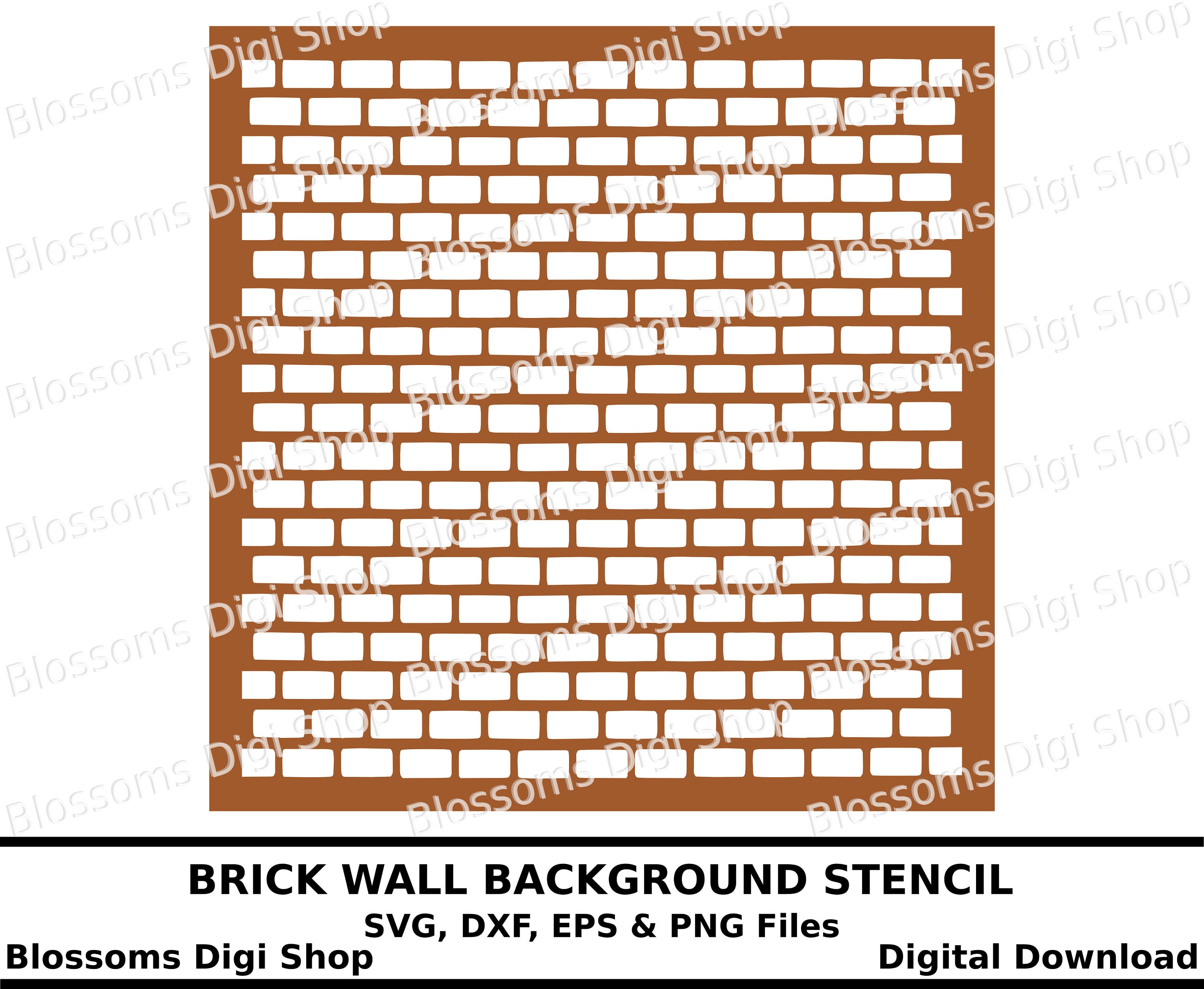 Brick wall background stencil digital download diy stencil