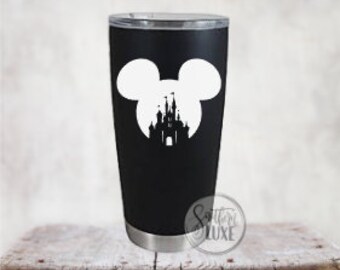 Disney Castle Mickey Ears Custom Yeti Style Tumbler | Disney World Tumbler | Mickey Mouse Ears | Disney Castle | Mickey gift | Disney gift