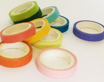 Washi tape set 10 thin washi tape rainbow colours, Christmas party decorations baby shower gift DIY paper craft scrapbooking adhesive tape