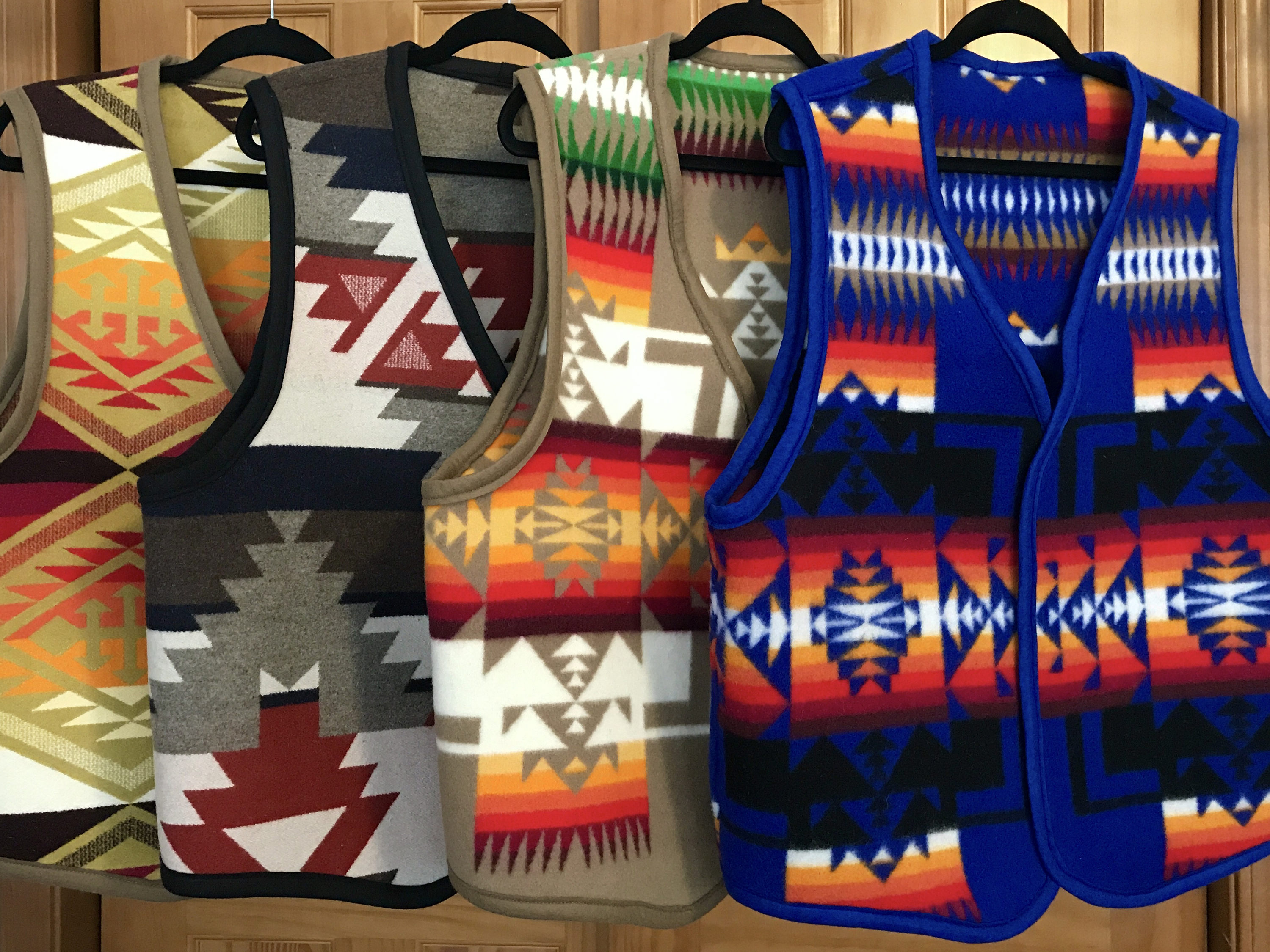 Mens Reversible Blanket Vest Wool Made to Order Southwestern