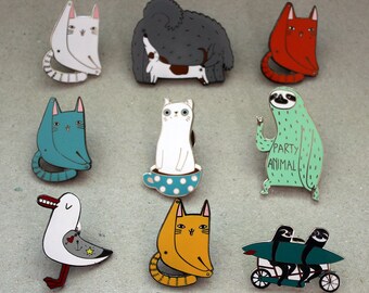 Discounted defective cat enamel pins - half price