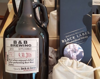 Growler Label - Will you be my Groomsman - Wedding Groomsman Liquor Labels - Will you be my Best Man - Groomsmen Labels