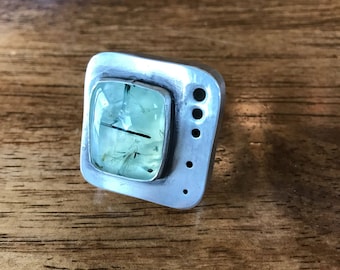 Stunning Hollow Form with Prehnite, Size 7.5-7.75