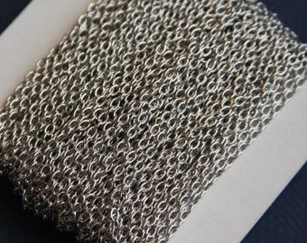 SALE 45 ft spool of Antique Silver color round cable chain 2.6X3.9mm - unsoldered