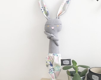Unique hand painted Bunny 25cm to help sleep fabrics
