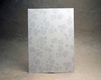 5x7 inch Print at Home Invitation Panels - 100% Recycled Grey Rose Flower set of 6