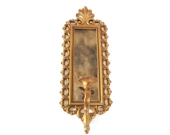 Mirror and Sconce from Homco, Vintage 1972