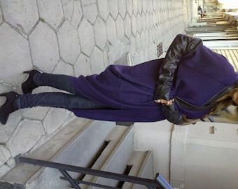 Asymmetrical Extravagant Dark Violet Cardigan