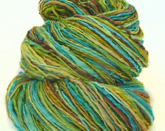 Handspun Yarn handdyed Merino wool and silk