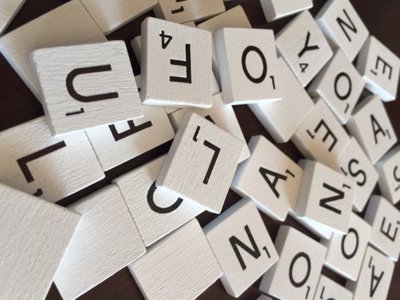 scrabble tiles wooden white set of 200 complete set lot scrap