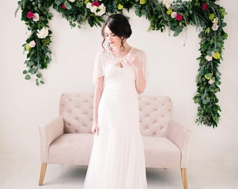 Lace capelet, bridal cover up, lace cape - ready to ship -FREE SHIPPING*