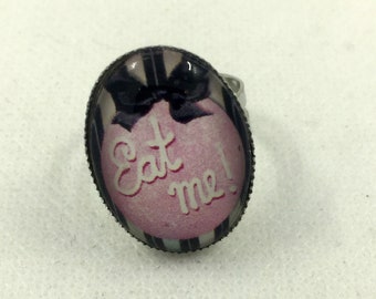 Adjustable ring Alice in Wonderland silver