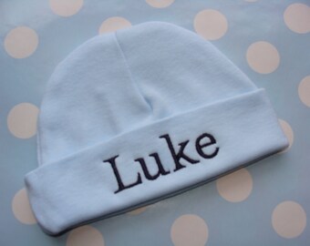 Personalized baby hat or cap - Newborn baby shower gift baby girl baby boy pink baby hat