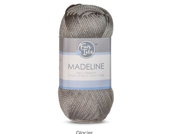Fair Isle Madeline Grey Acrylic Yarn, Medium Weight Knitting and Crochet Yarn, Vegan Yarn, 100g, Grey Yarn, Grey Yarn Tones