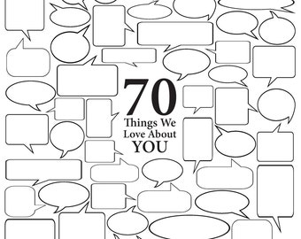 70 Things We Love About You - Vector Art