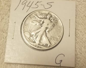 1945-S Walking Liberty 50 cent piece Half Dollar good condition