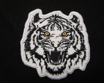 Embroidered Tiger Iron On Patch, Tiger Patch, Tiger Applique, Iron ON Tiger Patch, Iron On Tiger Applique
