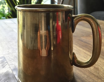 vintage brass tankard mug