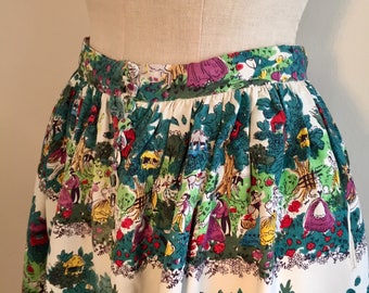 Vintage 40s 50s Rare Novelty print skirt