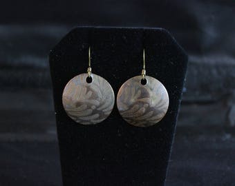 Etched copper earrings (05212017-025)