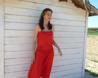 semi-transparent Red Dress