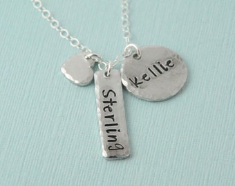 Special listing for Katiebug9465 Name Necklace, mothers necklace, heart necklace, hand stamped