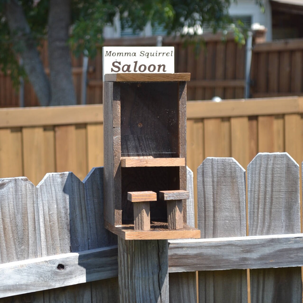 Cedar Bird / Squirrel Feeder Bar Saloon Cafe