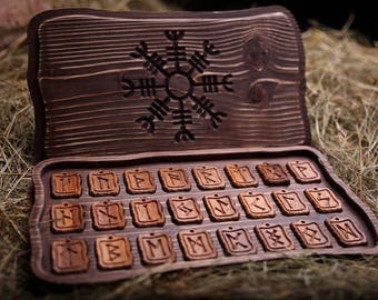 Elder Futhark runes in a box