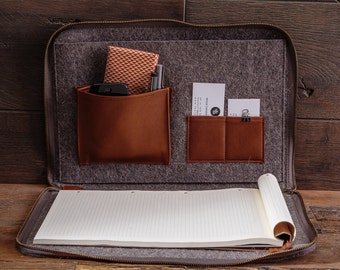 Document and laptop case leather document case wool felt document case genuine leather case handbag portfolio document folio briefcase