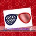Patriotic Aviator Sunglasses Machine Applique Design - Patriotic Digitial Design - 7 Sizes