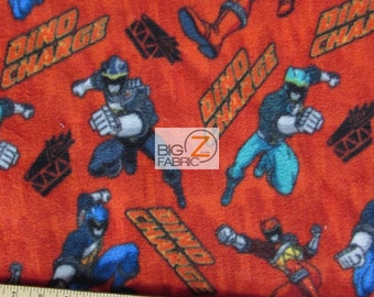 Power Rangers Dino Charge By Springs Creative Fleece Printed Fabric - 60" Width Sold By The Yard (840)