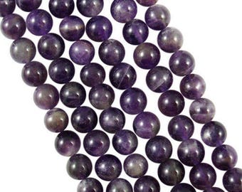 10 x 4mm AMETHYST round beads