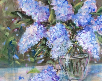 Lilacs Painting Original Oil Floral Painting 18 x 24"