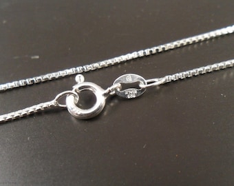 18" Sterling Silver Italian Box Chain - 019 - Only 9.35- Great Price - Sturdy and Classic 2.7 gram weight