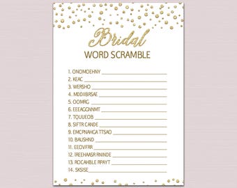 Bridal word scramble | Etsy