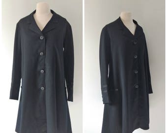Vintage antique frock coat, Edwardian black coat riding coat, medium