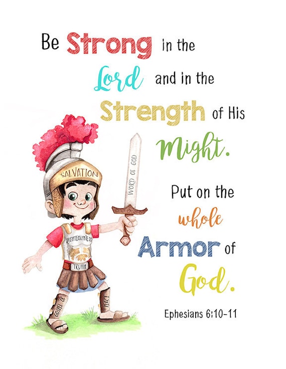 Armor of God Bible verse quote poster 11x14 digital download