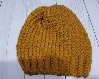 Hand Knit Chunky Ribbed Beanie