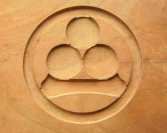 Vintage Kashigata - Japanese Cake Mold - Wood Mold - Wood Cake Mold - Vintage Mold - Kamon - Family Crests
