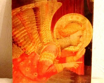 Angel Gabriel - Renaissance - icon Annunciation of Cortona Fra Angelico 1432 - Reproduction on wood