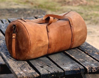 Leather Duffel Bag - Leather Weekend bag - Mens Leather Bag - Travel Bag - Gym Bag - Leather Shoulder Bag - Crossbody Bag - Overnight Duffle