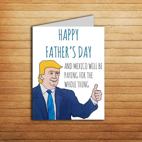 Gift for Dad Donald Trump Fathers day card Printable Funny