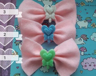 Hair clasp/Hair Bow "Big Heartlolly"