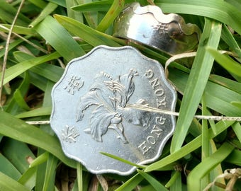 Hong Kong Two Dollar Coin Ring - Men or Women Jewelry