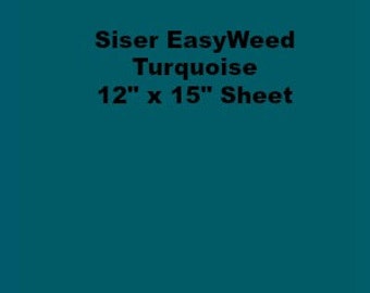 Turquoise Siser EasyWeed Heat Transfer Vinyl 12x15" sheet, HTV, t-shirt iron on