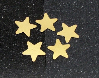 20mm Brass 5-Point Star 24 Gauge Pack of 5