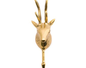 Brass Hook Deer - Animal hook - Wall Hook